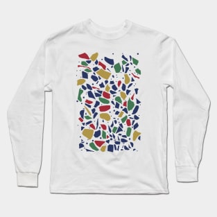 Terrazzo Spot Color on White Long Sleeve T-Shirt